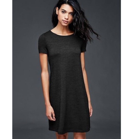 Gap Sz Medium Black Short Sleeve Knit T Shirt Dress - Picture 6 of 6